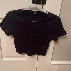 UNIQLO cropped ribbed shirt medium